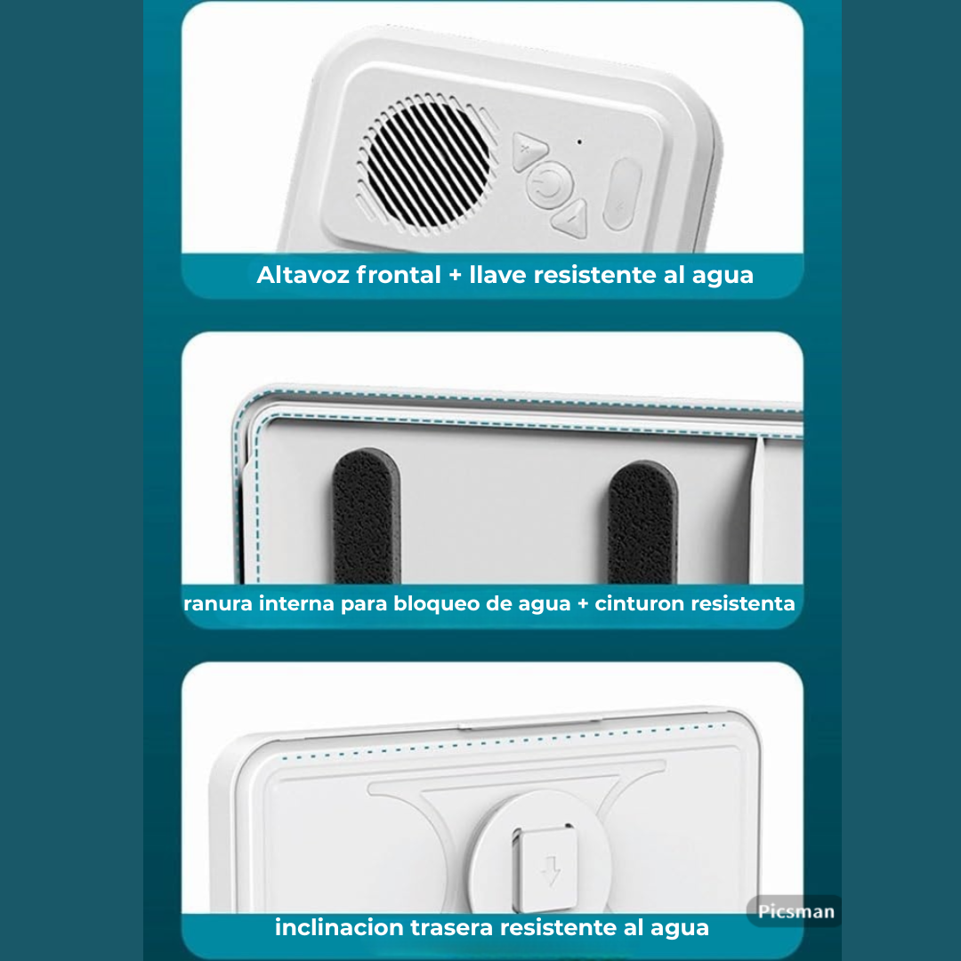 Soporte de telefono de ducha con altavoz